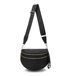 DOYOGI Black and White Checkered Spacious Bum Bag Crossbody Bags for Women Nylon Travel Essentials Mommy Bag Diaper Bag for Mom
