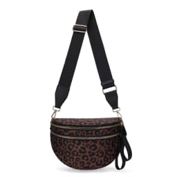 DOYOGI Black and White Checkered Spacious Bum Bag Crossbody Bags for Women Nylon Travel Essentials Mommy Bag Diaper Bag for Mom