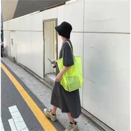 2024 New Styles Transparent Mesh Bag Fashionable Lightweight Versatile Portable Bag With Large Capacity Beach Mesh Shopping Bag