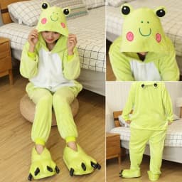 Kigurumi Unicorn Animal Pajamas Unisex Adults Frog Cartoon Onesies Pyjamas Halloween Christmas Family Party Homewear Costumes