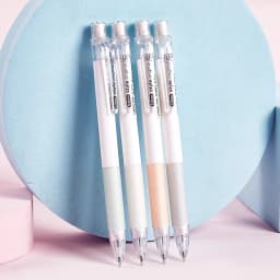 Mechanical Pencil 4 Colors Set 0.5/0.7MM Stationery School Supplies The Transparent Pen Clip Comes With An Eraser On The Top