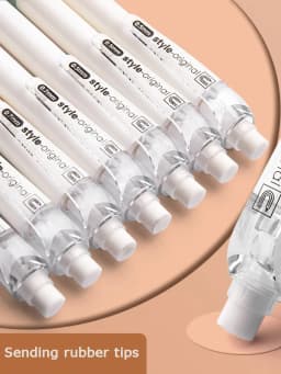 Mechanical Pencil 4 Colors Set 0.5/0.7MM Stationery School Supplies The Transparent Pen Clip Comes With An Eraser On The Top