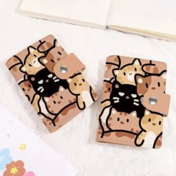 New Cartoon Cat Print Mini Wallet Large Capacity Card Holder Portable Cute Small ID Storage Bag Card Case Multi-Card Holder