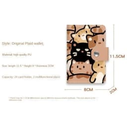 New Cartoon Cat Print Mini Wallet Large Capacity Card Holder Portable Cute Small ID Storage Bag Card Case Multi-Card Holder
