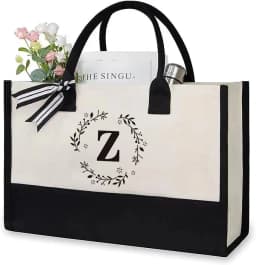Canvas Tote Bags Letter Beach Bag Birthday WeddingGift Personalized Boutique Business Logo Fashion Big Capacity Shopping Bolsos