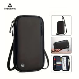Travel Wallet Passport Card Holder Crossbody Shoulder Organizer Bag Abroad Ticket Document Protection Cover Hanging Neck Pouch