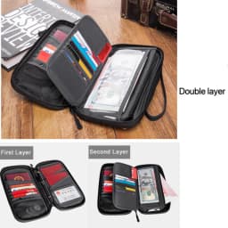 Travel Wallet Passport Card Holder Crossbody Shoulder Organizer Bag Abroad Ticket Document Protection Cover Hanging Neck Pouch
