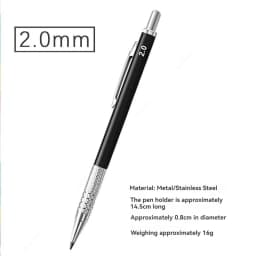 Metal Mechanical Pencil Large capacity Lead Refills Set 0.3, 0.5, 0.7, 0.9 2.0 Mechanical Pencils for Writing Drawing Sketching