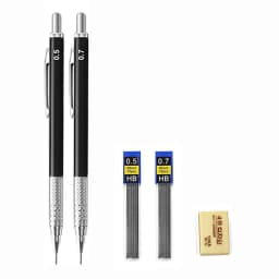 Metal Mechanical Pencil Large capacity Lead Refills Set 0.3, 0.5, 0.7, 0.9 2.0 Mechanical Pencils for Writing Drawing Sketching
