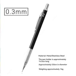 Metal Mechanical Pencil Large capacity Lead Refills Set 0.3, 0.5, 0.7, 0.9 2.0 Mechanical Pencils for Writing Drawing Sketching