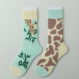 1 Pair Forest Giraffe AB Style Comfy Fashion Women's Mid-Calf Socks Suit In All Seasons For Daily