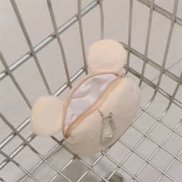 Super Adorable Plush Bear Coin Purse 3D Cartoon Storage Bag Outdoor Travel Girls Wallet Earphone Date-cable Zipper Bag