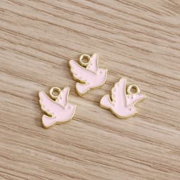 10pcs 13*11mm 4 Color Peace Dove Charms for Jewelry DIY Enamel Pigeon Bird Charms Necklaces Pendants Earrings Accessories Making