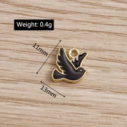 10pcs 13*11mm 4 Color Peace Dove Charms for Jewelry DIY Enamel Pigeon Bird Charms Necklaces Pendants Earrings Accessories Making