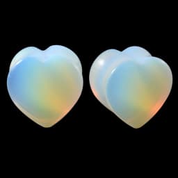 2PCS Heart Ear Plugs Natural Stone Ear Gauge Earring Flesh Tunnel Quartz Obsidian Opal Ears Expander Body Piercing 6-16mm