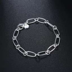 925 Sterling silver circle chain Bracelets for woman men classic Wedding party Christmas Gifts fashion fine Jewelry 20cm 8inch