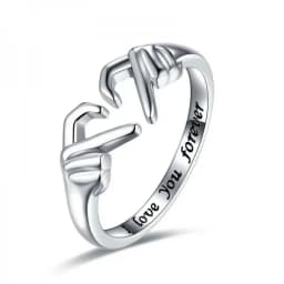 Korean Style Angel Wings Ring Adjustable Rhinestone Finger Rings For Women Silver Color Female Party Birthday Jewelry Gift