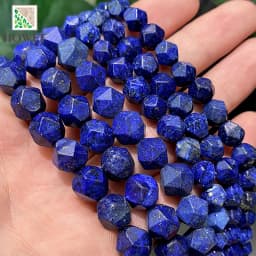 Natural Stone Beads Faceted Blue Lapis Lazuli Spacers Loose Beads DIY Bracelet Accessories for Jewelry Making 14" Inch 6 8 10MM