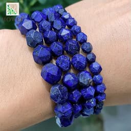 Natural Stone Beads Faceted Blue Lapis Lazuli Spacers Loose Beads DIY Bracelet Accessories for Jewelry Making 14" Inch 6 8 10MM
