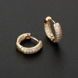 New Fashion Dazzling Hoop Earrings Golden Crystal Stud Huggies Luxury Charming Earring Piercing Jewelry For Women Gifts