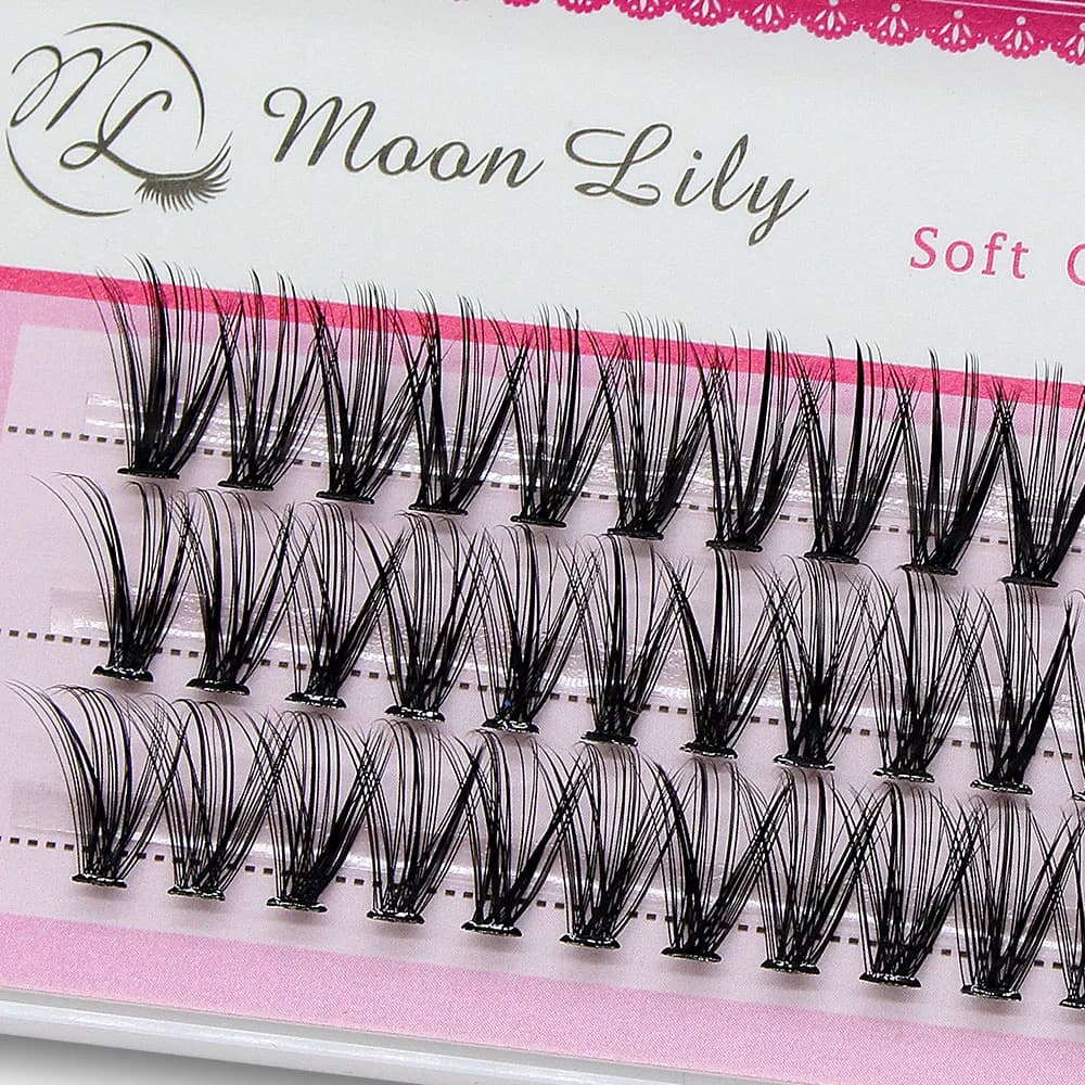 Moonlily 60 Bundles Luxury Thick Cluster EyeLashes Extension 3D Russian Volume Grafting Fake False 20D 30D Mink Eyelash Bunche
