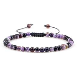Adjustable Mini Natural Stone Lava Tiger Eye Beaded Bracelets & Bangle for Women Men Chakra Beads Braided Bracelet Charm Jewelry