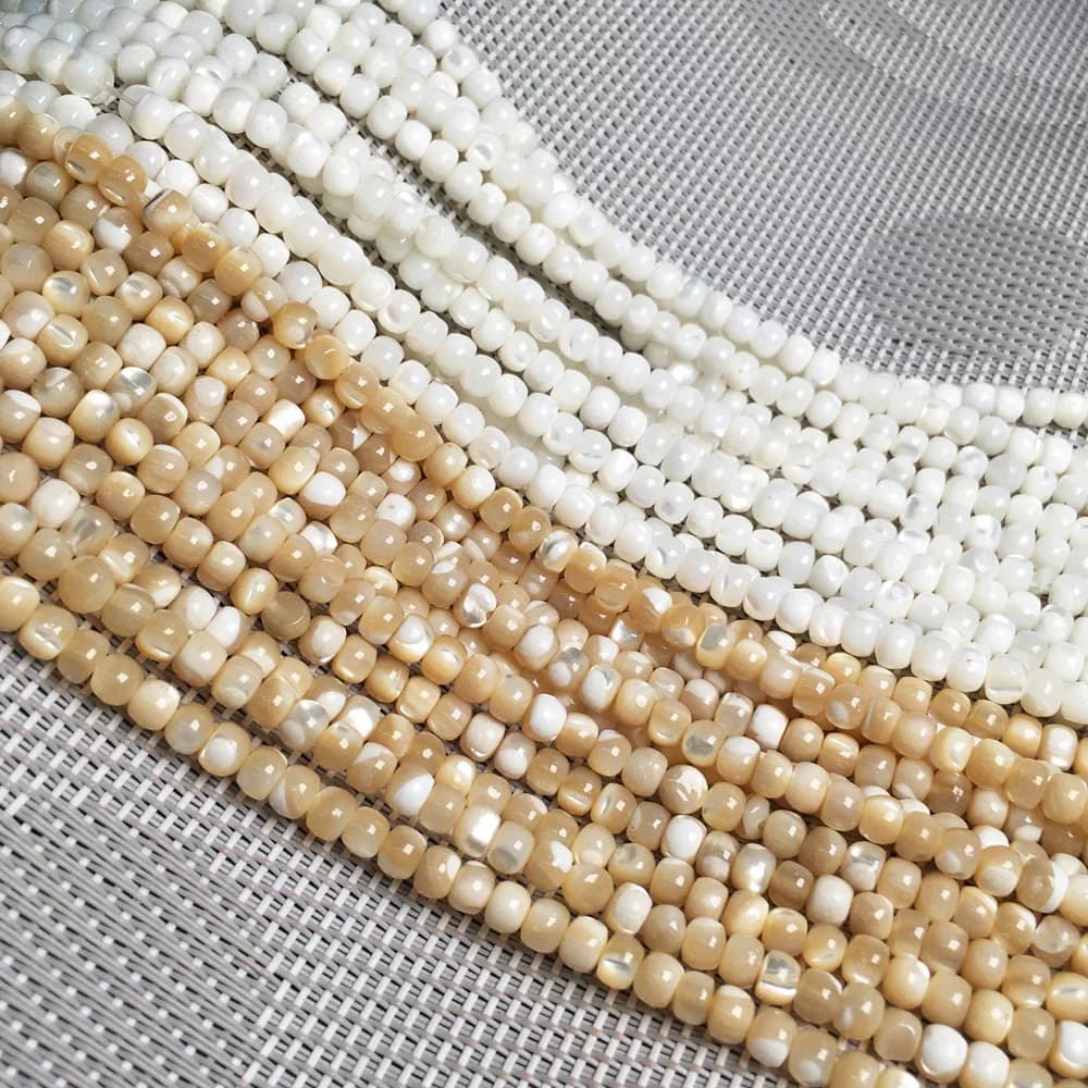 Natural Shell Beading Round Mother of Pearl Loose Beads Isolation Beads for Jewelry Making DIY for Bracelet Necklace Accessories