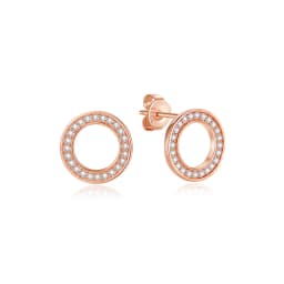 Original 925 Sterling Silver Earrings Infinity Love Heart Piercing Crystals Stud Earings For Women Birthday Gift Luxury Jewelry