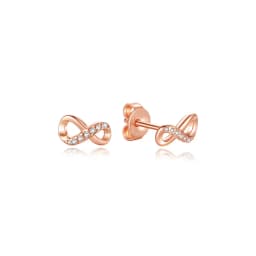 Original 925 Sterling Silver Earrings Infinity Love Heart Piercing Crystals Stud Earings For Women Birthday Gift Luxury Jewelry
