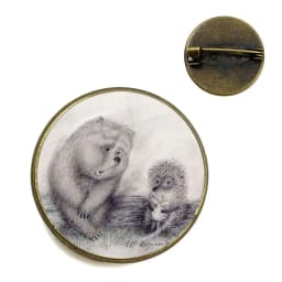 Vintage Hedgehog Brooch Cute Animal Pins Fashion Jewelry Brooches Antique Bronze Plated Collar Pin For Women Men Gift
