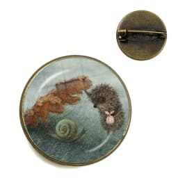 Vintage Hedgehog Brooch Cute Animal Pins Fashion Jewelry Brooches Antique Bronze Plated Collar Pin For Women Men Gift