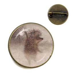 Vintage Hedgehog Brooch Cute Animal Pins Fashion Jewelry Brooches Antique Bronze Plated Collar Pin For Women Men Gift