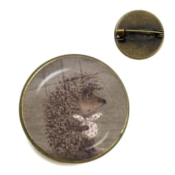 Vintage Hedgehog Brooch Cute Animal Pins Fashion Jewelry Brooches Antique Bronze Plated Collar Pin For Women Men Gift