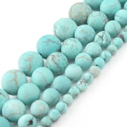 Natural Turquoises Howlite Stone Sediment Jaspers Round Loose DIY Beads for Jewelry Making Christmas Gift Bracelets 15'' 4-12mm