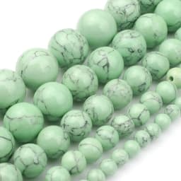 Natural Turquoises Howlite Stone Sediment Jaspers Round Loose DIY Beads for Jewelry Making Christmas Gift Bracelets 15'' 4-12mm