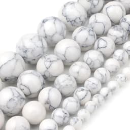 Natural Turquoises Howlite Stone Sediment Jaspers Round Loose DIY Beads for Jewelry Making Christmas Gift Bracelets 15'' 4-12mm