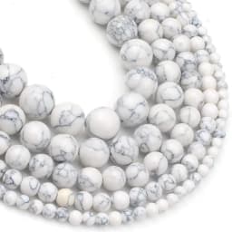 Natural Turquoises Howlite Stone Sediment Jaspers Round Loose DIY Beads for Jewelry Making Christmas Gift Bracelets 15'' 4-12mm