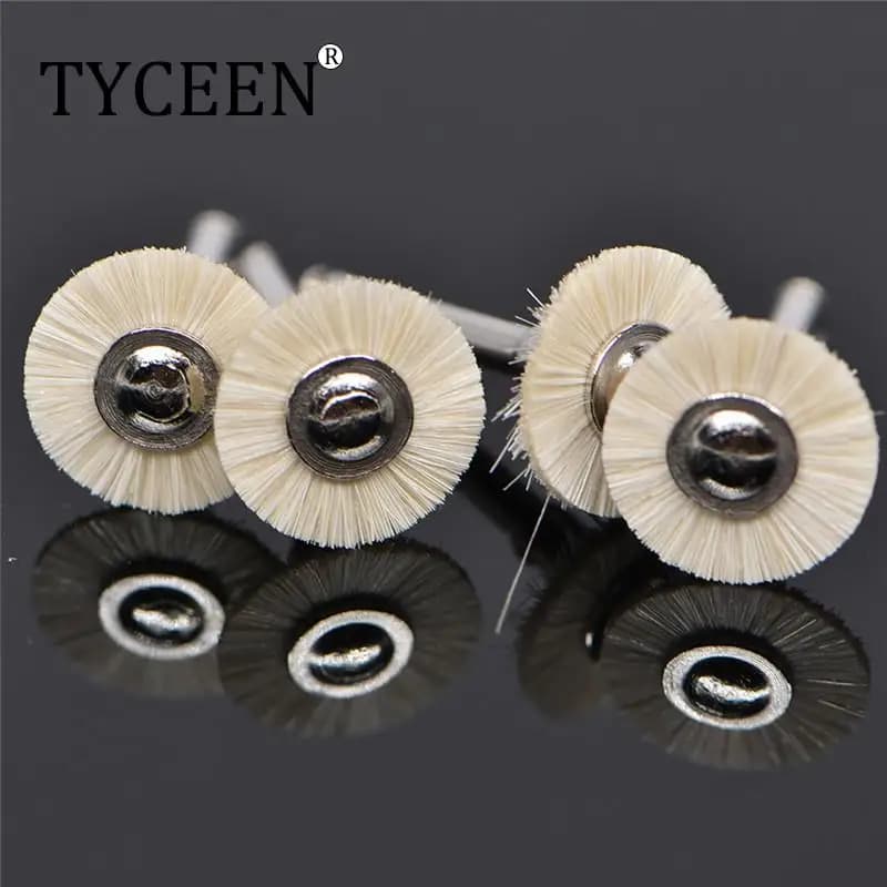 10Pcs/bag Dental Polishing Wheel Wool Cotton Polishing Teeth Polisher Brushes Polishers for Low Speed Contra Angle Handpiece