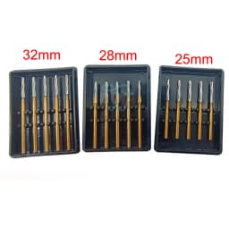 5pcs/box Dental Carbide Drill 25mm 28mm Tungsten Bone Cutters Finishing Burs Tooth Extraction Burs for High Speed Handpiece