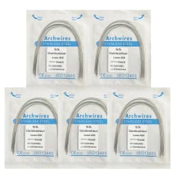 5Pack AG Dental Arch Wires Orthodontic Super Elastic NITI Round Rectangle Archwire Lower/Upper 012/014/016/018/020/16x16/16x22