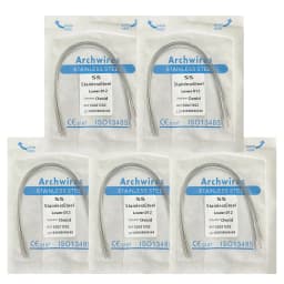 5Pack AG Dental Arch Wires Orthodontic Super Elastic NITI Round Rectangle Archwire Lower/Upper 012/014/016/018/020/16x16/16x22