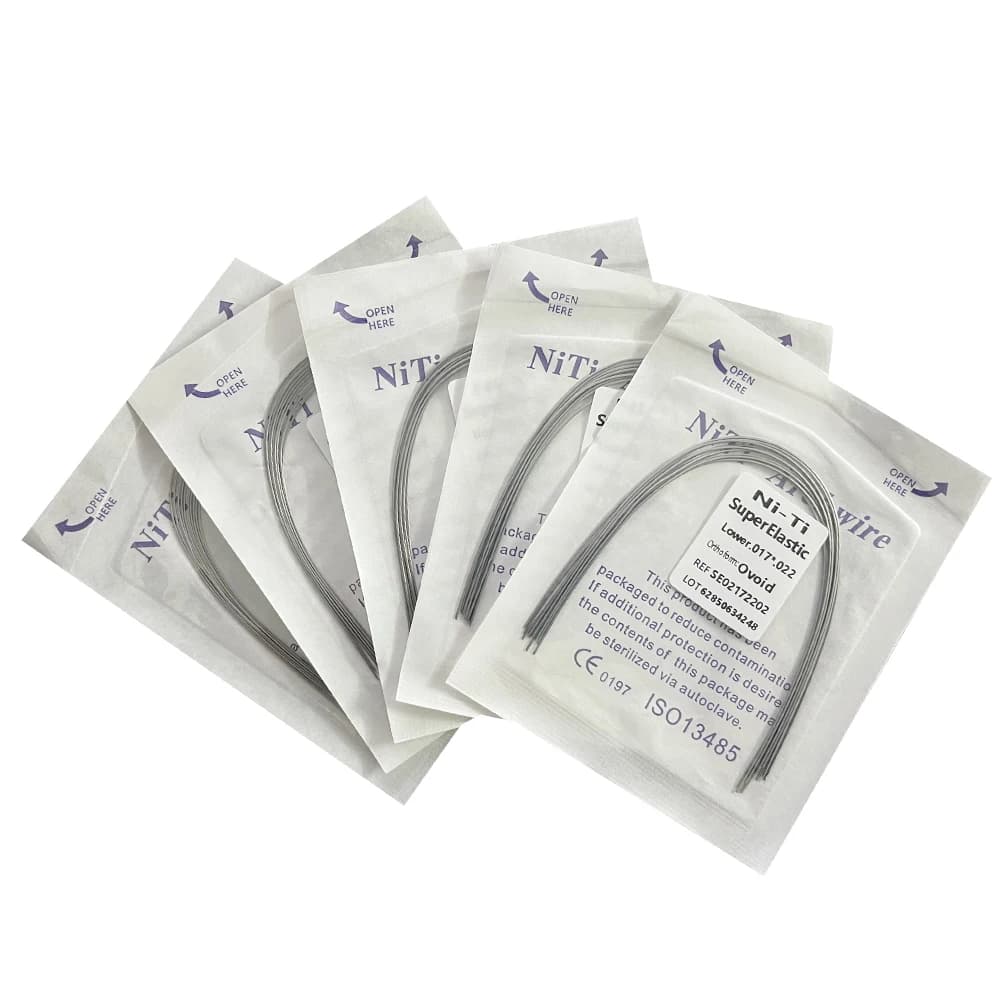 5Pack AG Dental Arch Wires Orthodontic Super Elastic NITI Round Rectangle Archwire Lower/Upper 012/014/016/018/020/16x16/16x22