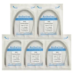 5Pack AG Dental Arch Wires Orthodontic Super Elastic NITI Round Rectangle Archwire Lower/Upper 012/014/016/018/020/16x16/16x22