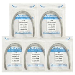 5Pack AG Dental Arch Wires Orthodontic Super Elastic NITI Round Rectangle Archwire Lower/Upper 012/014/016/018/020/16x16/16x22