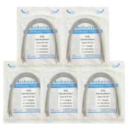 5Pack AG Dental Arch Wires Orthodontic Super Elastic NITI Round Rectangle Archwire Lower/Upper 012/014/016/018/020/16x16/16x22