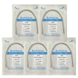 5Pack AG Dental Arch Wires Orthodontic Super Elastic NITI Round Rectangle Archwire Lower/Upper 012/014/016/018/020/16x16/16x22
