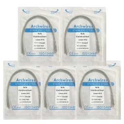 5Pack AG Dental Arch Wires Orthodontic Super Elastic NITI Round Rectangle Archwire Lower/Upper 012/014/016/018/020/16x16/16x22