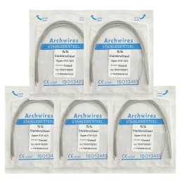 5Pack AG Dental Arch Wires Orthodontic Super Elastic NITI Round Rectangle Archwire Lower/Upper 012/014/016/018/020/16x16/16x22