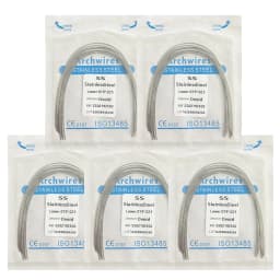 5Pack AG Dental Arch Wires Orthodontic Super Elastic NITI Round Rectangle Archwire Lower/Upper 012/014/016/018/020/16x16/16x22