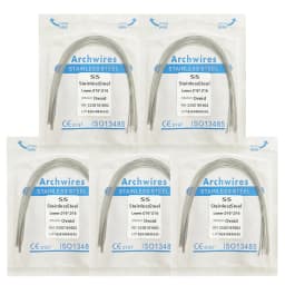 5Pack AG Dental Arch Wires Orthodontic Super Elastic NITI Round Rectangle Archwire Lower/Upper 012/014/016/018/020/16x16/16x22